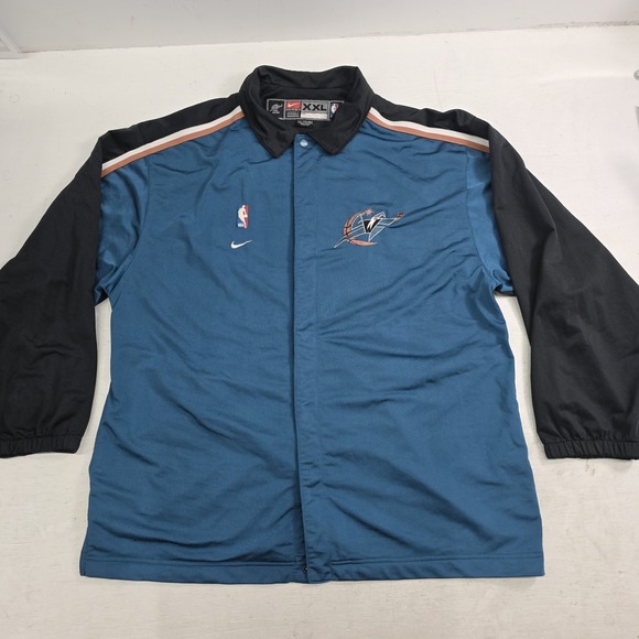 Vintage 90s Nike Team NBA Washington Wizards‎ Warm-up Snap-On Jacket Men's 2XL